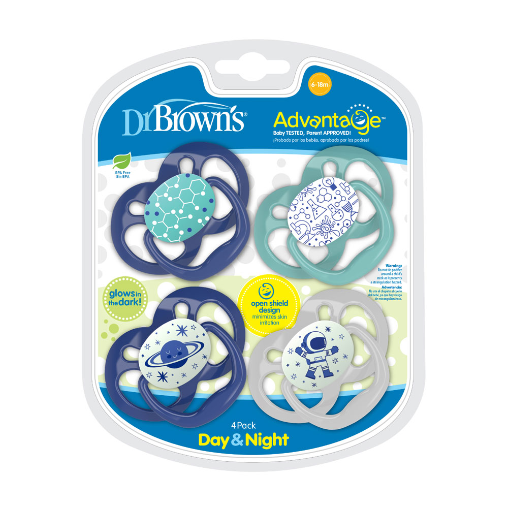 Dr. Brown's Advantage Reversible Baby Pacifier, Breathable Open