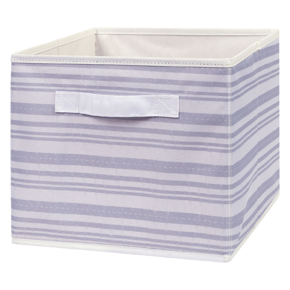 Gray Stripe Canvas Storage Bin | Babies R Us Canada