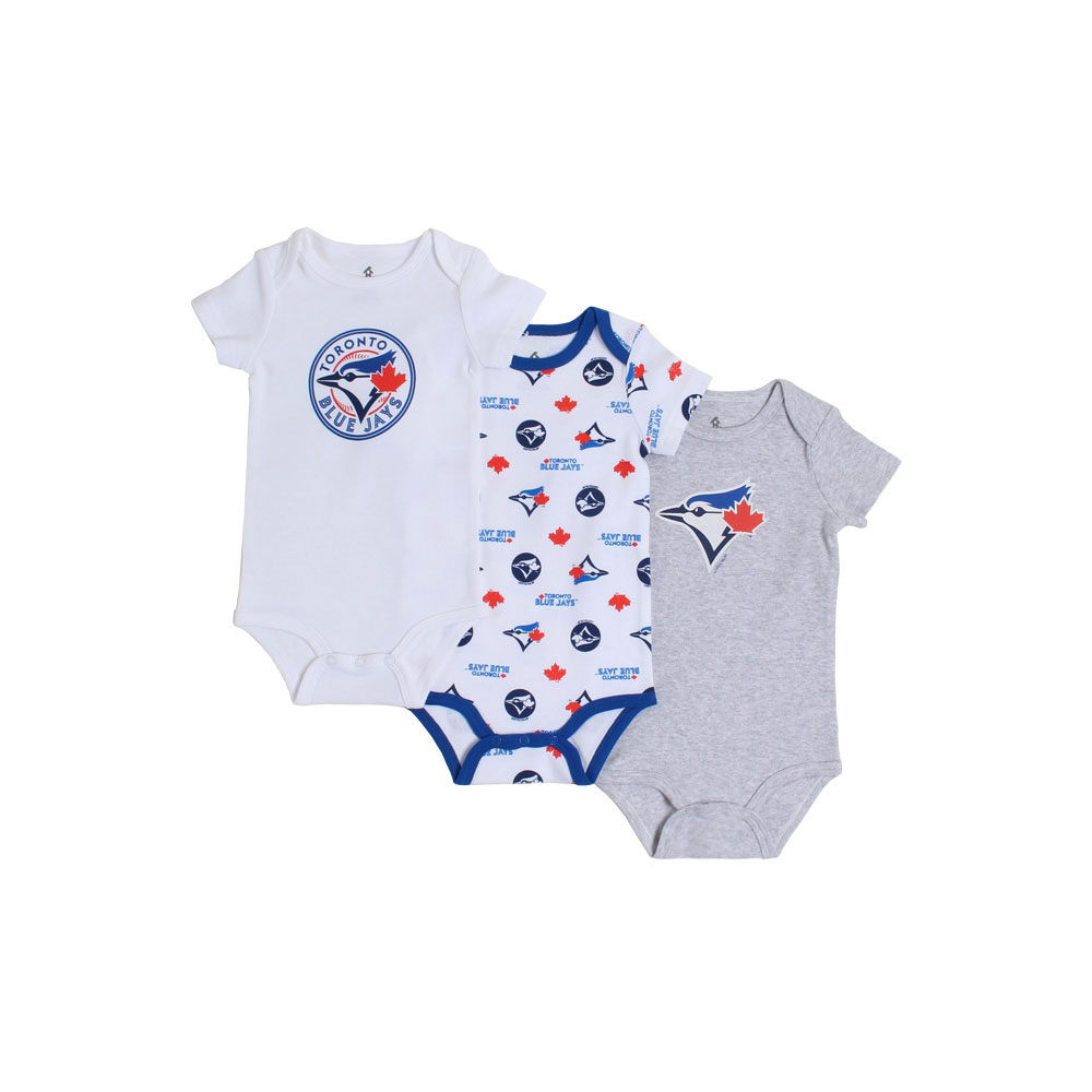 Snugabye Toronto Blue Jays 3 Piece Infant Bodysuit Set 9-12 Months